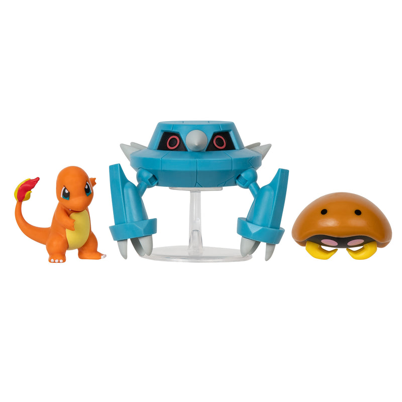 Pokémon 3 db-os figura csomag - Kabuto, Charmander, Metang