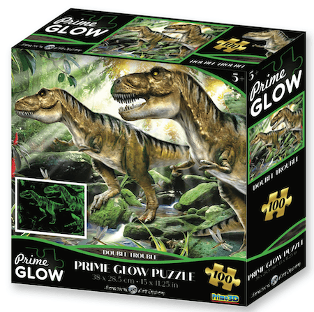 Dinoszauruszok neon puzzle, 100 darabos