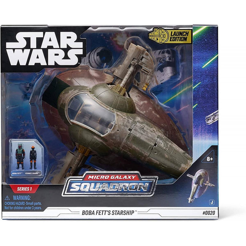 Star Wars - Csillagok háborúja Micro Galaxy Squadron 20 cm-es járm? figurával - Boba Fett ?rhajója
