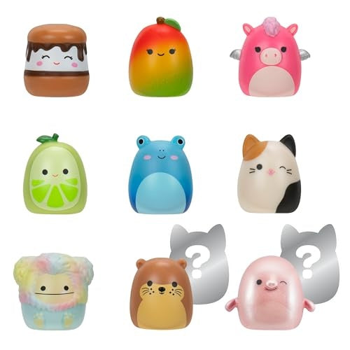 Squishmallows - Squish-a-longs gyűjthető figurák, kiegészítőkkel 8db (3 cm) - 1 db meglepetés figurával (Joanne a vidra)