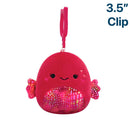 Squishmallows kulcstartós plüssfigura 9 cm - Barella a málna marakodóhal szivecskékkel
