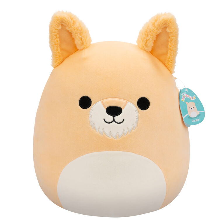 Squishmallows 13 cm - Cooper a bézs kutya fehér hassal