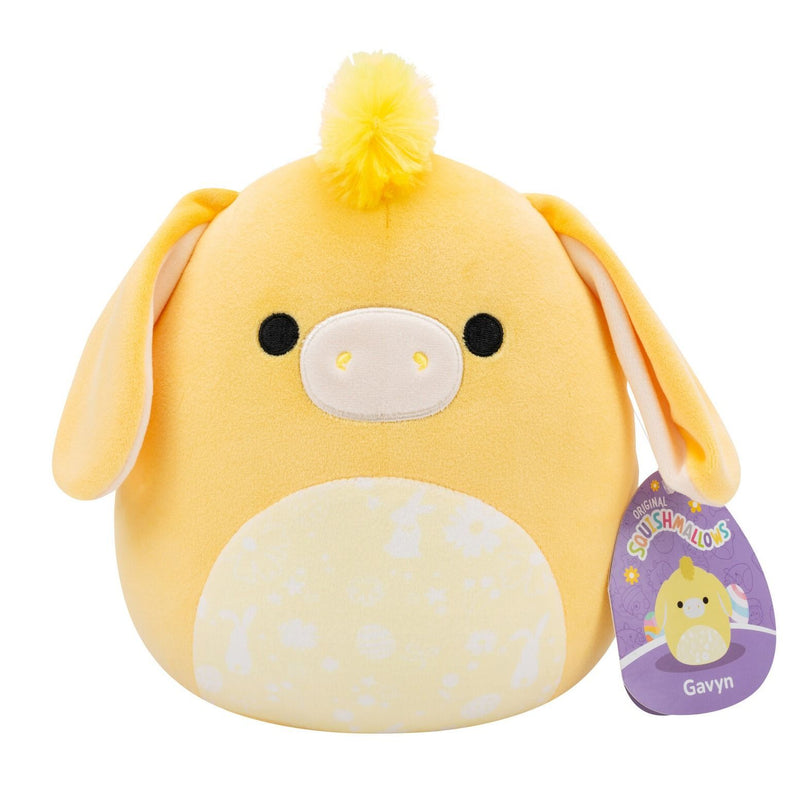 Squishmallows 20 cm - Gavyn a sárga szamár virágos hassal