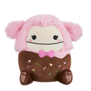 Squishmallows (Valentin nap) 20 cm - Brina a csokiba mártott rózsaszín nagylábú, rózsaszín csokornyakkendővel