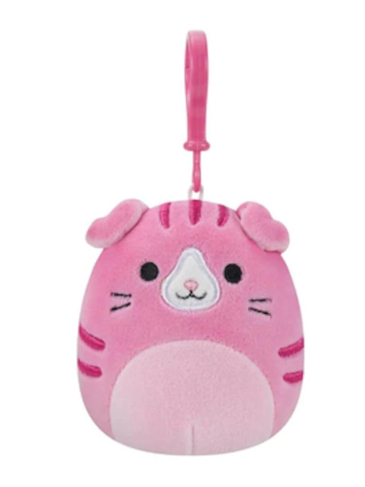 Squishmallows kulcstartós plüssfigura 9 cm - Geraldin a rózsaszín, skót lógófülű