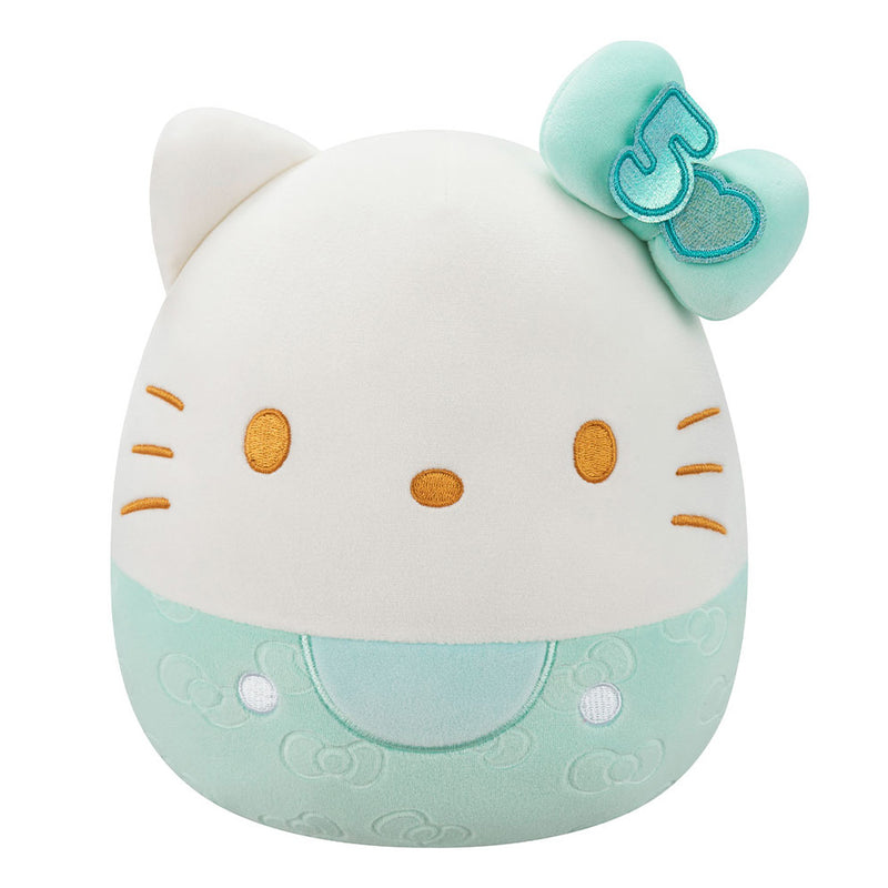 Squishmallows Hello Kitty and Friends (50 éves évforduló) 20 cm - Zöldeskék Hello Kitty masnikkal