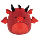 Squishmallows 20 cm - Salami a piros sárkány, mérges szemekkel és csillogós hassal