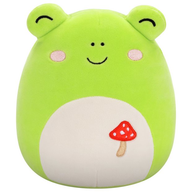 Squishmallows 20 cm - Wendy a zöld béka gombás hímzéssel