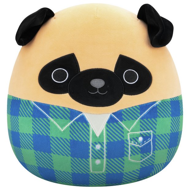 Squismallows 30 cm - Prince a banra mopsz kockás ingben
