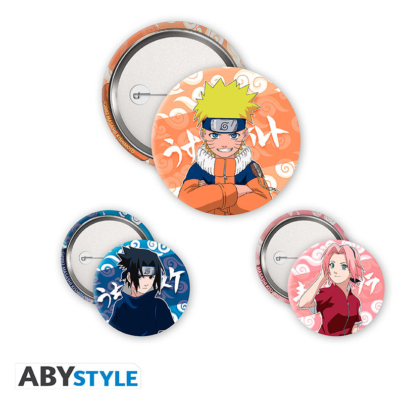 Naruto - Kitűző csomag - Naruto, Sasuke, Sakura
