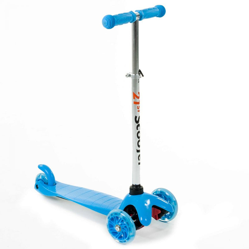 Fiús háromkerekűkerekű roller, kék – LED világító első kerekekkel