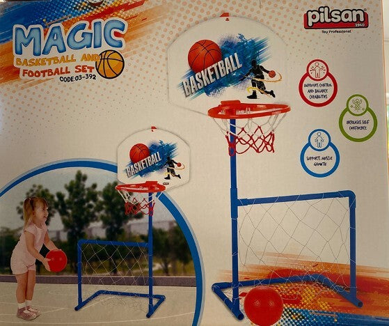 Magic 2 az 1-ben kosárlabda és focikészlet gyerekeknek