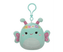 Squishmallows kulcstartós plüssfigura 9 cm - Reina a zöldszinű tengerhab pillangó virágkoronával