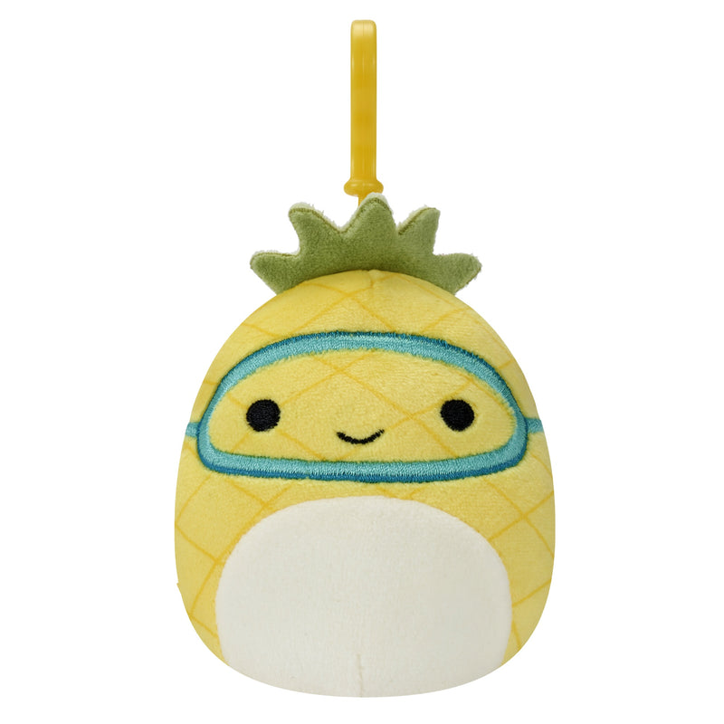 Squishmallows kulcstartós plüssfigura 9 cm - Maui az ananász búvármaszkkal