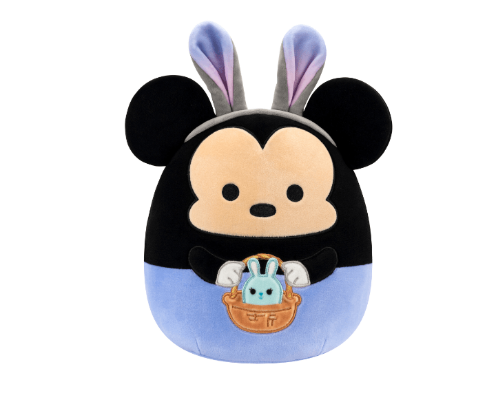 Squishmallows Disney 20 cm - Mickey egér kék nadrággal és nyuszi fülekkel