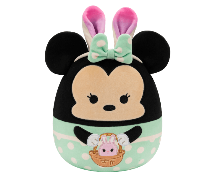 Squishmallows Disney 20 cm - Minnie egér zöld ruhával és nyuszi fülekkel