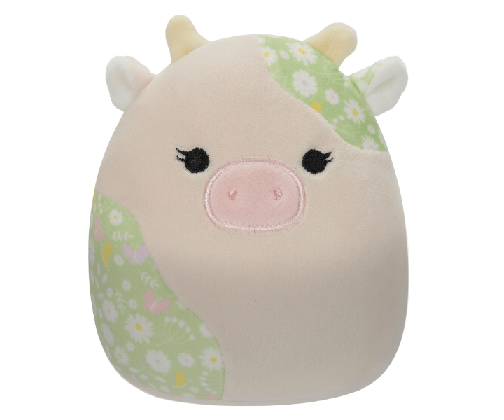 Squishmallows 13 cm - Ada, a boci zöld virágos nyomattal