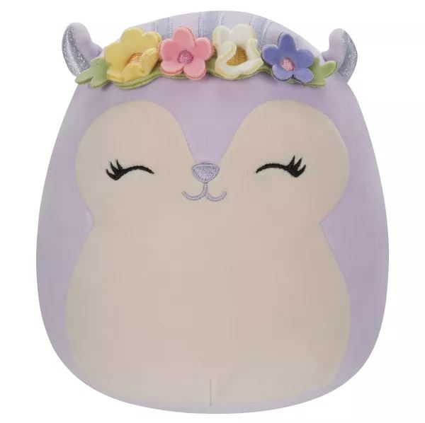 Squishmallows 20 cm - Sydnee, a lila mókus virágkoronával