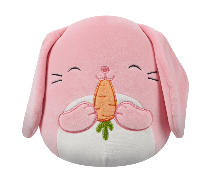 Squishmallows 20 cm - Bop a rózsaszín nyuszi (répát rágcsáló)