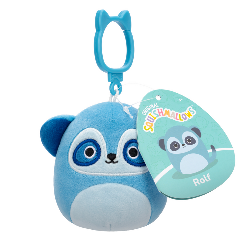Squishmallows kulcstartós plüssfigura 9 cm - Rolf a kék szurikáta