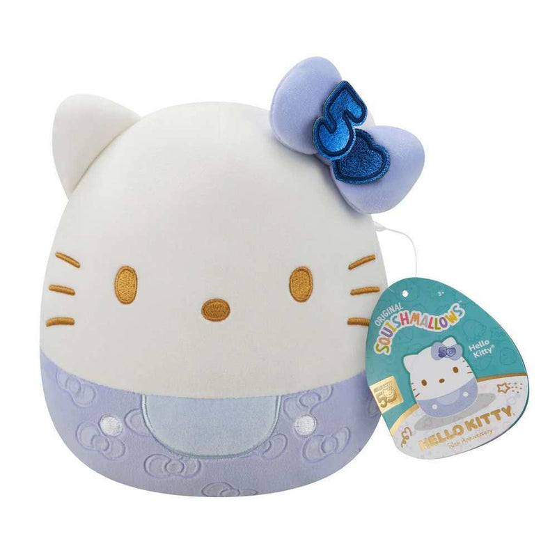 Squishmallows Hello Kitty and Friends (50 éves évforduló) 20 cm - Kék Hello Kitty masnikkal