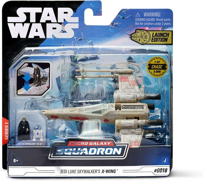 Star Wars - Csillagok háborúja 13 cm-es jármű figurával - X-Wing (Vörös ötös) + Jedi Luke Skywalker és R2-D2 LIMITÁLT kiadás