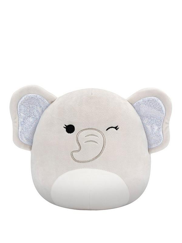 Squishmallows 20 cm - Cherish a kacsintó elefánt, csillogó fülekkel