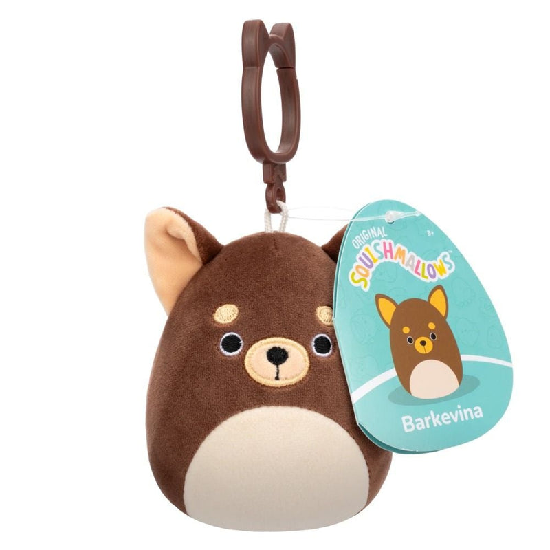 Squishmallows kulcstartós plüssfigura 9 cm - Barkevina a sötétbarna csivava