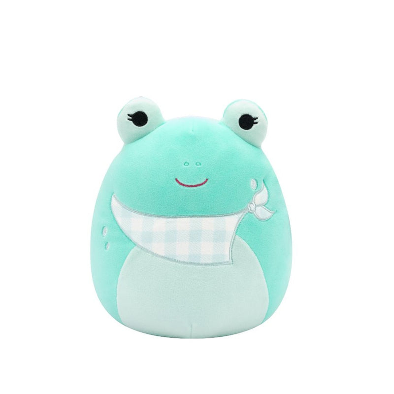 Squishmallows (Húsvét) 20 cm - Novi a zöldeskék béka tarka kendővel