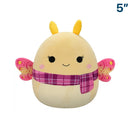 Squishmallows  13 cm - Miry a sárga lepke rózsaszín kockás sál