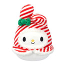 Squishmallows 20 cm - (Ünnepek) My Melody piros és fehér csíkos szalagokkal