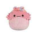 Squismallows 30 cm - Lady a korallszínű szakállasagáma kockás fejpánttal