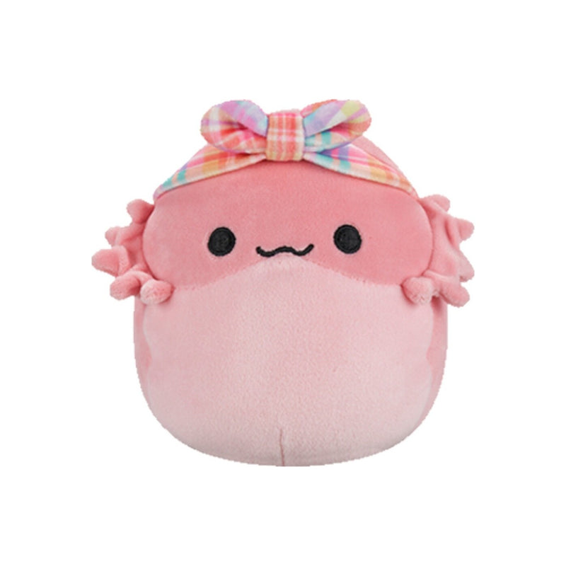 Squismallows 30 cm - Lady a korallszínű szakállasagáma kockás fejpánttal