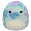 Squishmallows 20 cm - Mitch a vízszínű, batikolt kacsacsőrű emlős fehér hassal