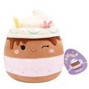 Squishmallows (Húsvét) 20 cm -  Allegra a kacsintó csokis frappé rózsaszín steppelt tokkal