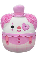 Squishmallows (Valentin nap) 20 cm - Cupid a rózsaszín és fehér bohóc, szívalakú szemfedővel