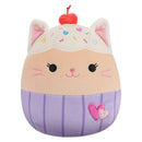 Squishmallows (Valentin nap) 20 cm - Miriam a vaniliás sütimacska szivecskékkel