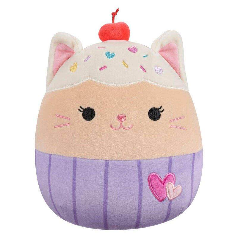 Squishmallows (Valentin nap) 20 cm - Miriam a vaniliás sütimacska szivecskékkel