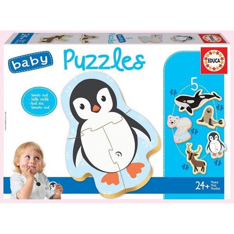 Educa Baby sziluett puzzle - Sarkvidéki állatok (3,4,5 db-os)