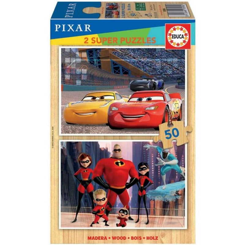 Educa 2 x 50 db-os fa puzzle Verdák és Hihetetlen család
