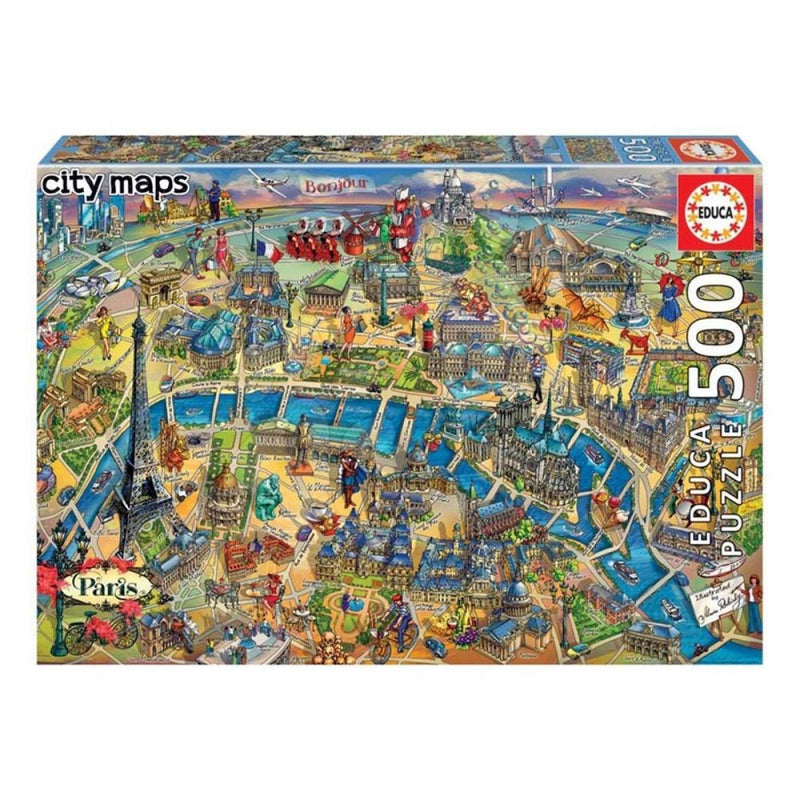 Educa Párizs térképe puzzle, 500 darabos