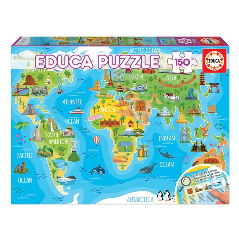 Educa M?emlékek világtérkép puzzle, 150 darabos