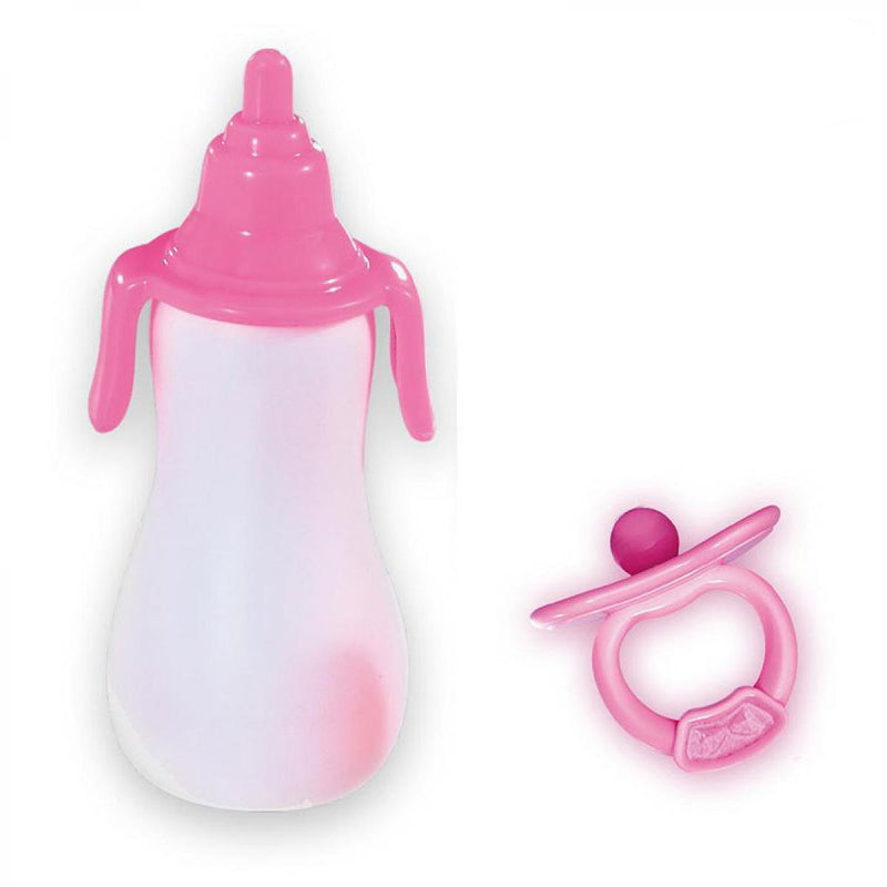 Rózsaszín - fehér cumisüveg és rózsaszín cumi játékbabáknak