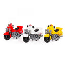 Műanyag kismotor, piros, fehér és sárga színben