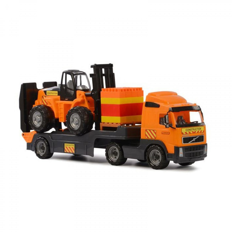 Volvo kamion targoncával és épít?kockákkal 89,5 cm