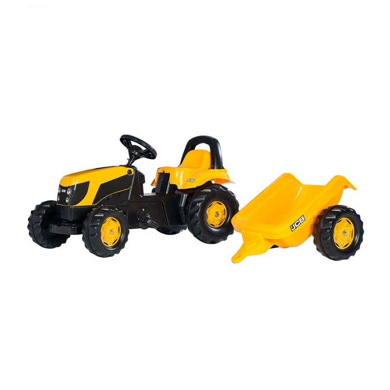 Rolly Kid JCB pedálos traktor utánfutóval