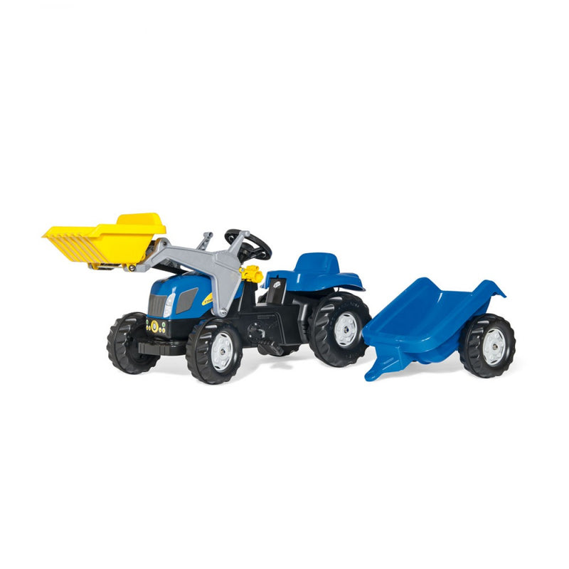 Rolly Kid New Holland T 7040 pedálos markolós traktor utánfutóval