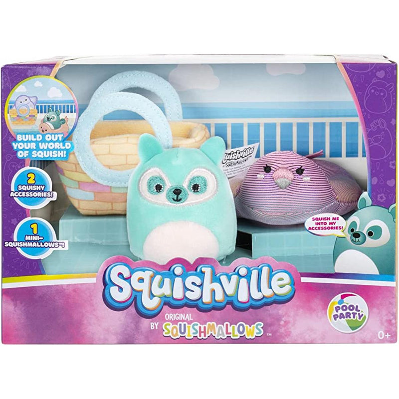 Squishville mini plüss játékkészlet - Medencés party készlet