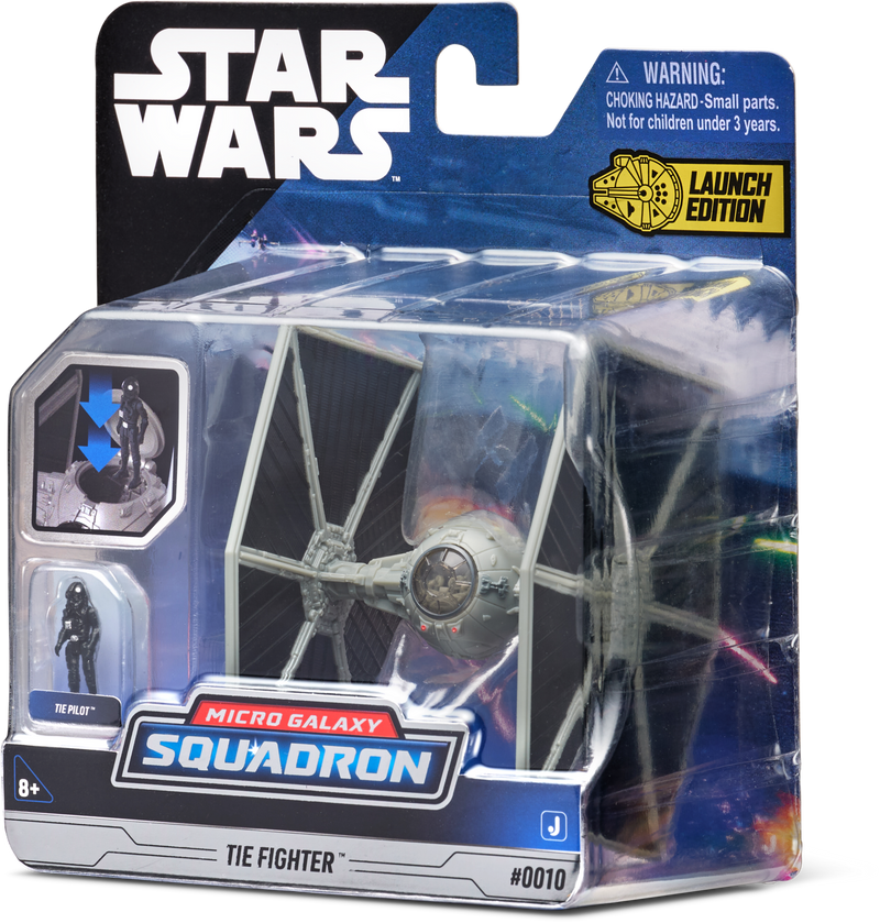 Star Wars - Csillagok háborúja Micro Galaxy Squadron 8 cm-es jármű figurával - TIE Fighter (szürke) + TIE Fighter pilóta