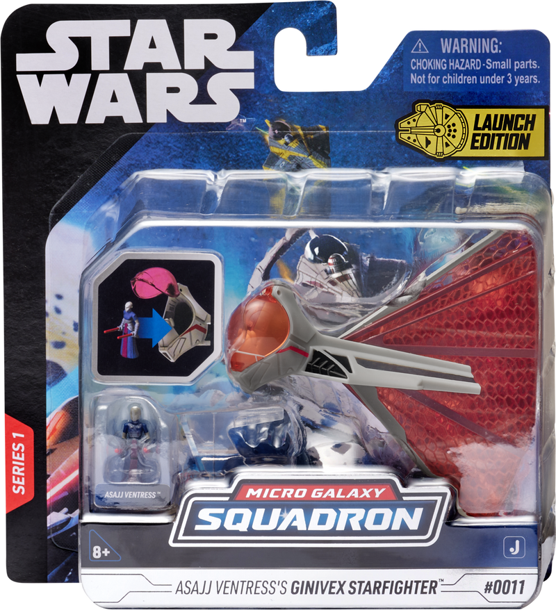 Star Wars - Csillagok háborúja Micro Galaxy Squadron 8 cm-es járm? figurával - Ginivex-osztályú vadászgép (Ginivex-Class Starfighter) + Asajj Ventress